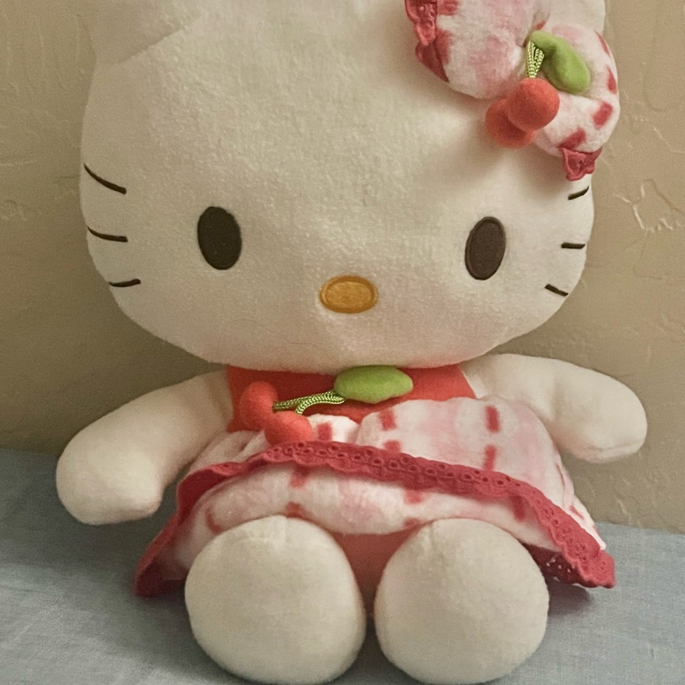 Hello Kitty Plush Toy with Cherry Dress & Cherry Bow